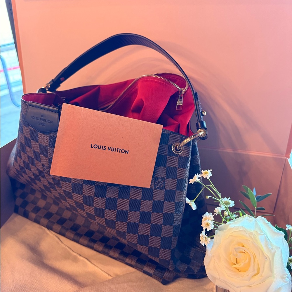 Louis Vuitton Checkered Damier with Red Interior